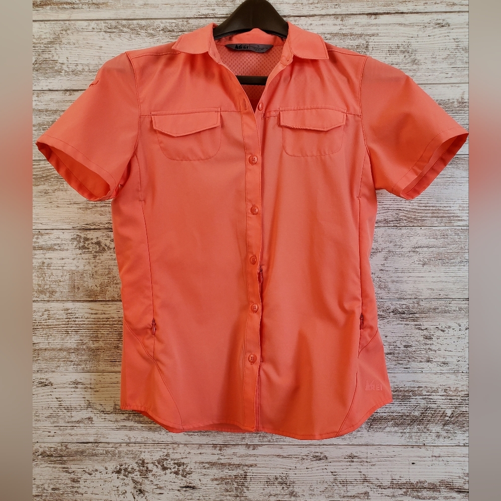 REI UPF 50+ Coral Sahara Tech Hiking  Shirt